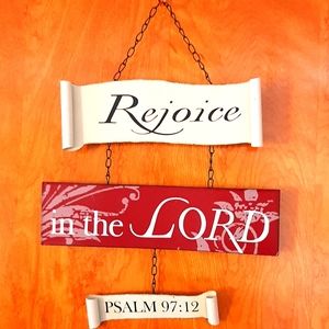 Scripture/ Thanksgiving Door/Wall Hanging-Rejoice in the Lord Psalm 97:12